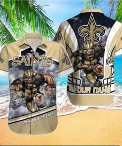 New Orleans Saints Hawaiian Shirt Nfl Football Custom Name Hawaiian Shirt Outfit