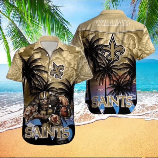 New Orleans Saints Hawaiian Shirt Nfl Football Personalized Button Up Hawaiian Shirt