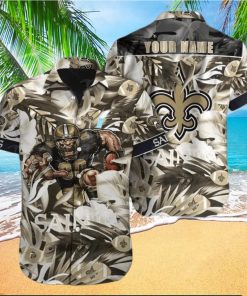 New Orleans Saints Hawaiian Shirt Nfl Football Print Custom Name Aloha For Mens Womens