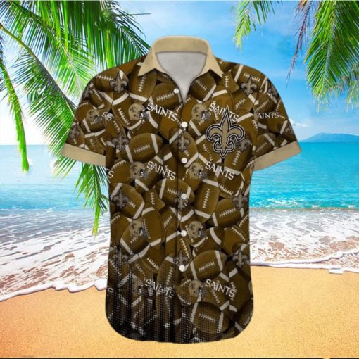 New Orleans Saints Hawaiian Shirt Nfl Football Print Custom Name Cheap