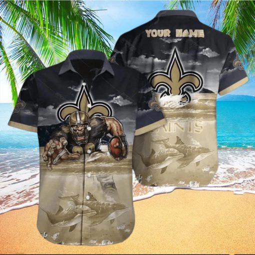 New Orleans Saints Hawaiian Shirt Nfl Football Print Custom Name Hawaiian Shirt For Men And Women