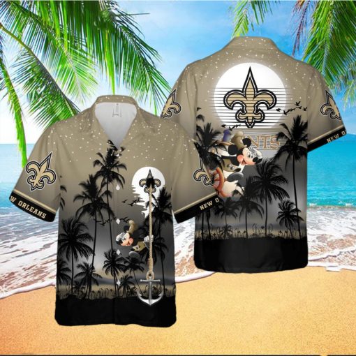 New Orleans Saints Mickey And Beach Night Hawaiian Shirt