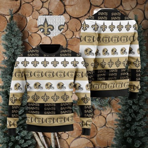 New Orleans Saints NFL American Football Team Logo Helmet Symbols Ugly Christmas Sweater