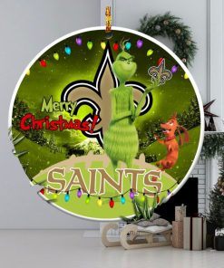 New Orleans Saints NFL Funny Grinch Christmas Ornaments