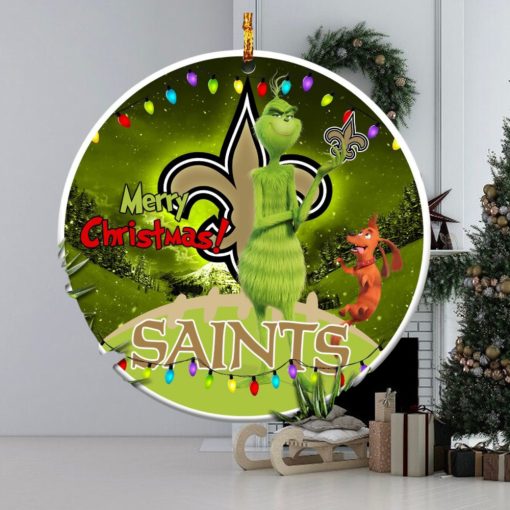 New Orleans Saints NFL Funny Grinch Christmas Ornaments