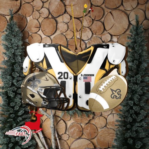 New Orleans Saints NFL Sport Ornament Custom Your Name And Number 2023 Christmas Tree Decorations