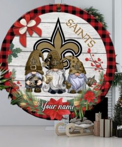 New Orleans Saints Nfl Cute Gnome Christmas Ornament Custom Name Football Team Christmas