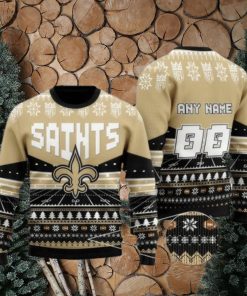 New Orleans Saints Personalized Name And Numbers Ugly Christmas Sweaters