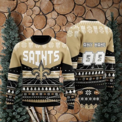 New Orleans Saints Personalized Name And Numbers Ugly Christmas Sweaters