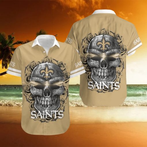 New Orleans Saints Skull 3D Hawaiian Shirt Summer Collection