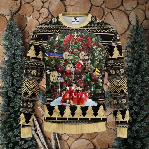 New Orleans Saints Tree Ugly Christmas Sweater Men And Women Sport Fans Gift