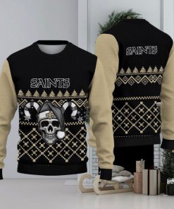 New Orleans Saints Ugly Christmas Skull Xmas Sweater Woolen Gift Mens Women