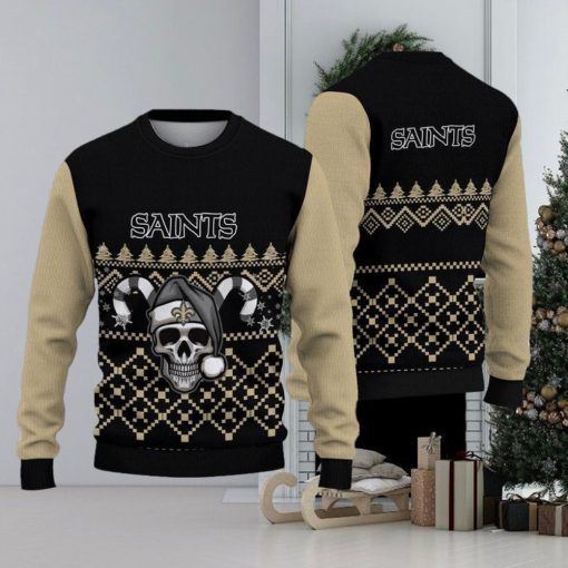 New Orleans Saints Ugly Christmas Skull Xmas Sweater Woolen Gift Mens Women