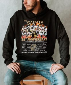 New Orleans Team Sport Football 58th Anniversary 1966 2024 Thank You For The Memories Signatures Shirt