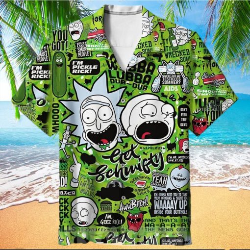 New Rick And Morty Get Schwifty All Over Print Hawaiian Shirt