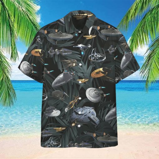 New Star Trek Hawaiian Shirt Space Ships Mens Star Trek Hawaiian Shirt