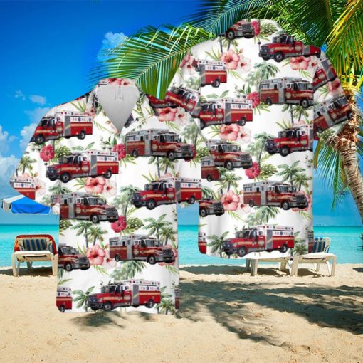 New York City Fire Department Bureau of EMS Hawaiian Shirt Summner Vacation Shirt