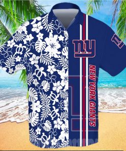 New York Giants All Over Print Flowery Short Sleeve Dress Shirt Hawaiian Summer Aloha Beach Shirt