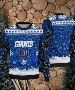 New York Giants Fans Snowstorm Parttern Ugly Christmas Sweaters