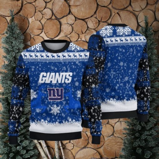 New York Giants Fans Snowstorm Parttern Ugly Christmas Sweaters