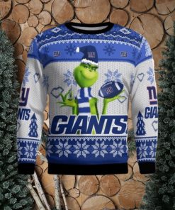 New York Giants Grinch Snowflake Pattern Ugly Sweater Christmas