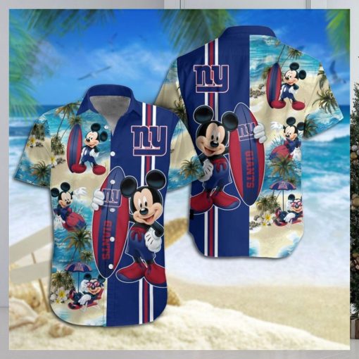 New York Giants Mickey Mouse Hawaiian Shirt