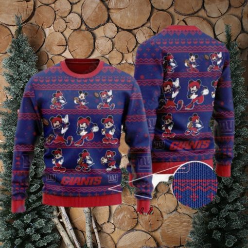 New York Giants Mickey Mouse Postures Style 1 Ugly Christmas Sweater