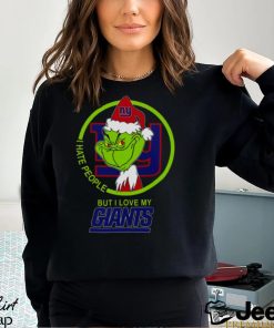 New York Giants NFL Christmas Grinch I Hate People But I Love My Favorite Football Team T Shirt