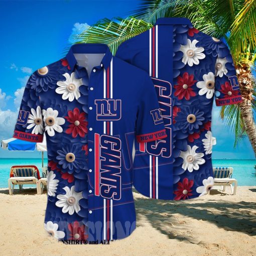 New York Giants NFL Flower All Over Printed Hawaiian Shirt