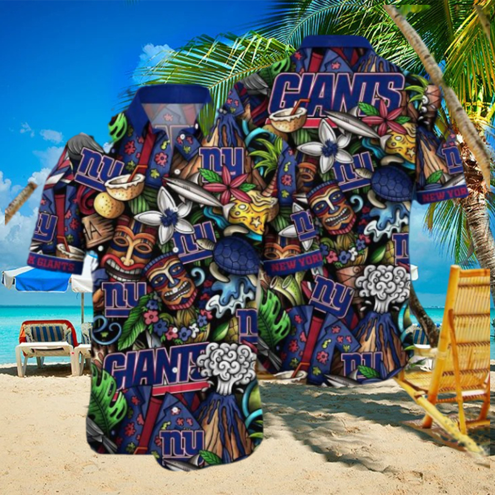 New York Giants NFL And Flowers Short Sleeves Hawaiian Shirt