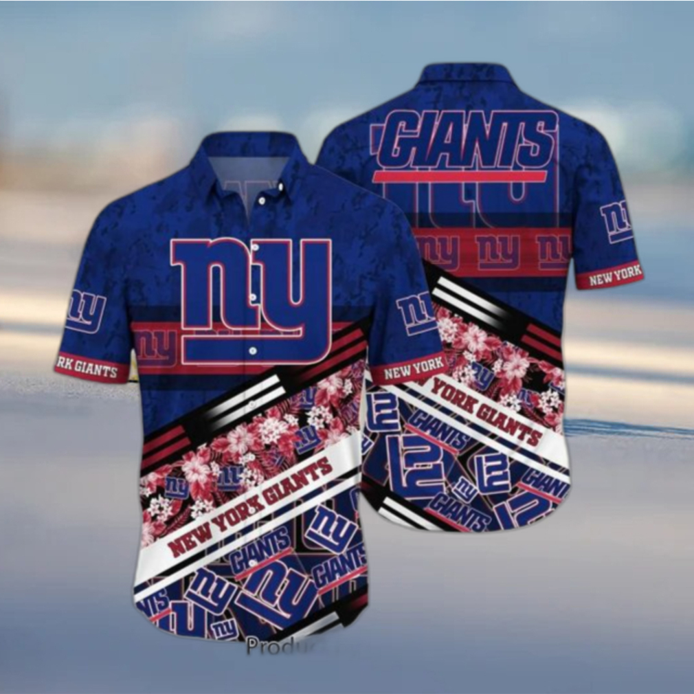 NY Giants Hawaiian Shirt Style Tropical Pattern Graphic Trending