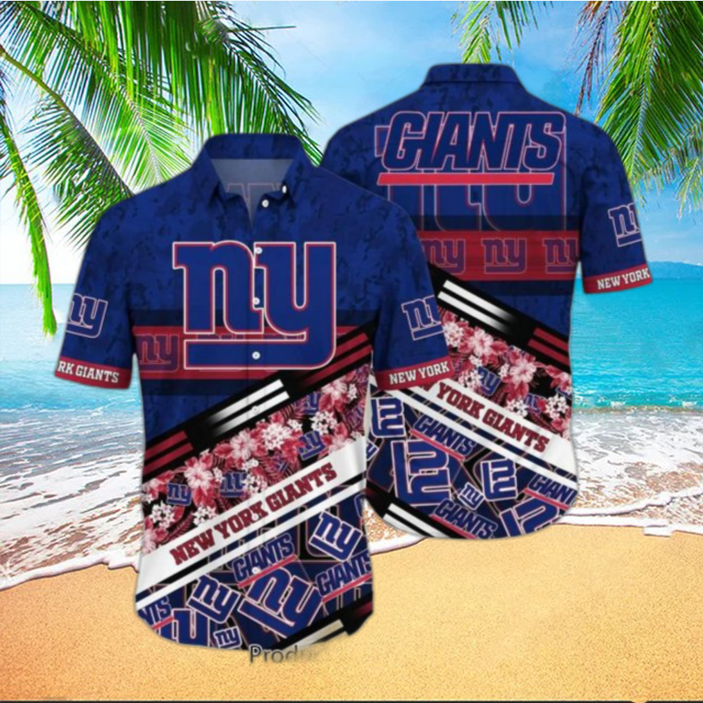 NY Giants Hawaiian Shirt Style Tropical Pattern Graphic Trending For  Awesome Fans