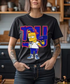 New York Giants NFL X Bart Simpson cartoon shirt