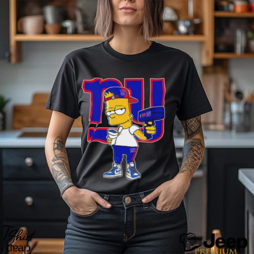 New York Giants NFL X Bart Simpson cartoon shirt