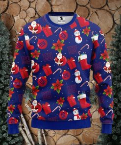 New York Giants Santa Claus Snowman Xmas Ugly Christmas Sweater Best Christmas Gift Ideas