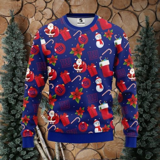 New York Giants Santa Claus Snowman Xmas Ugly Christmas Sweater Best Christmas Gift Ideas