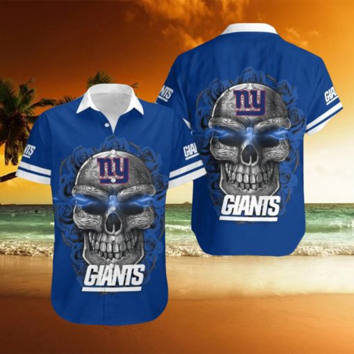 New York Giants Skull 3D Hawaiian Shirt Summer Collection