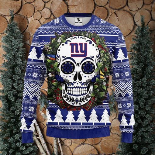 New York Giants Skull Flower Ugly Xmas Ugly Christmas Sweater Best Christmas Gift Ideas