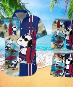 New York Giants Snoopy All Over Print Hawaiian Shirt And Beach Shorts