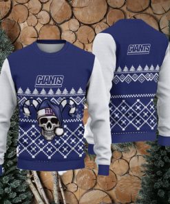 New York Giants Ugly Christmas Skull Xmas Sweater Weave Gift Mens Women