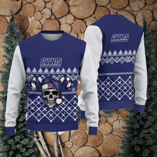 New York Giants Ugly Christmas Skull Xmas Sweater Weave Gift Mens Women