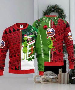 New York Islanders Grinch & Scooby doo Christmas Ugly Sweater 1