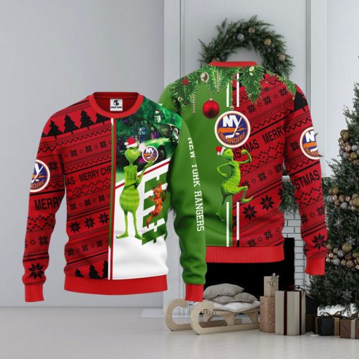 New York Islanders Grinch & Scooby doo Christmas Ugly Sweater 1