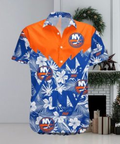 New York Islanders Hawaiian Shirt, Seamless Tropical Pattern Design