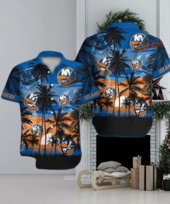 New York Islanders Hawaiian Shirt, Tropical Short Sleeve Design