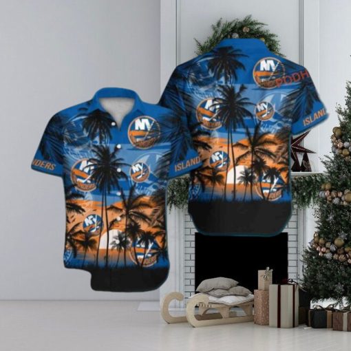 New York Islanders Hawaiian Shirt, Tropical Short Sleeve Design