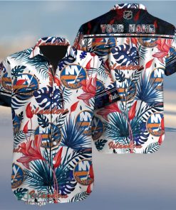 New York Islanders NHL Custom Name Tropical Flower Aloha Hawaiian Shirt