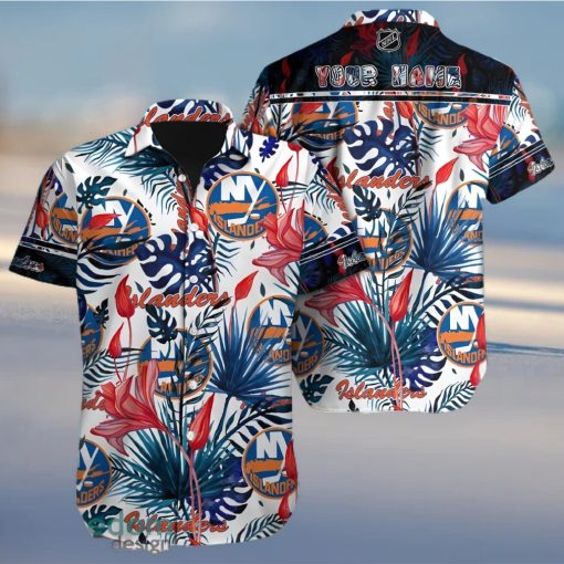 New York Islanders NHL Custom Name Tropical Flower Aloha Hawaiian Shirt