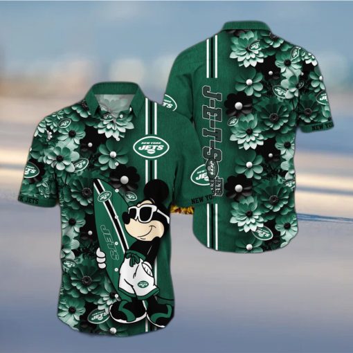 New York Jets Aloha Mick Pattern Hawaiian Shirt For Fans