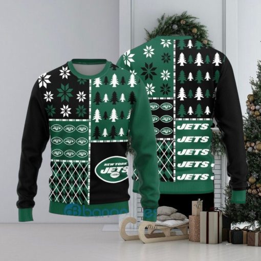 New York Jets Christmas Pattern Ugly Christmas Sweater Christmas Gift aUU